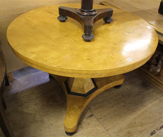 Satinwood circular dining table